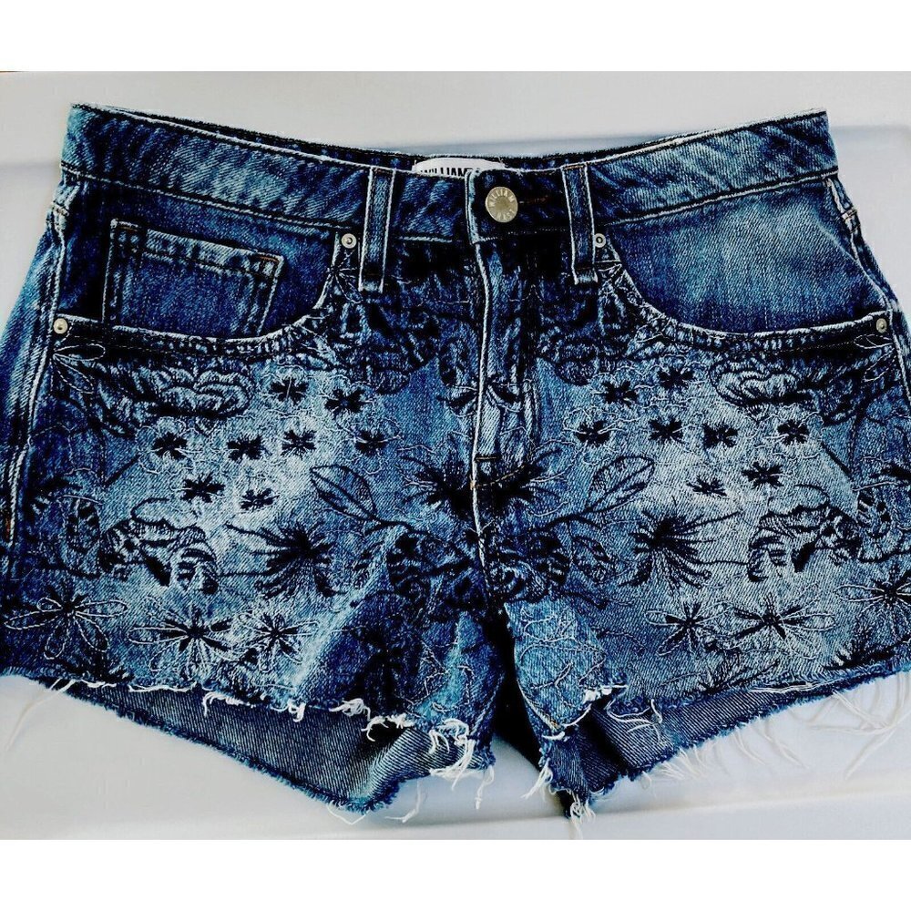William Rast‎ Jr Somewhere Breezy Perfect Shorts 26 Embroidered Cutoffs Y2K Boho